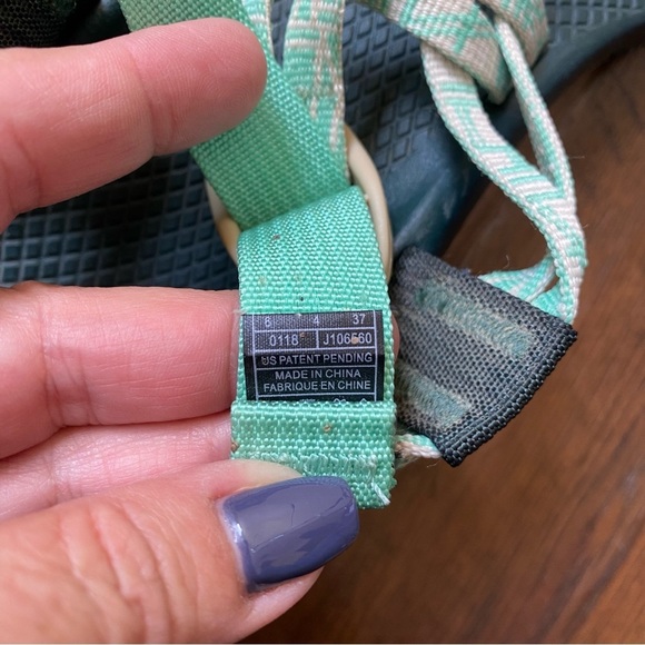 Chaco ZX1 Classic Outdoor Sport Hiking Sandals Pep PineGreen Strap SZ 6 - Picture 9 of 10